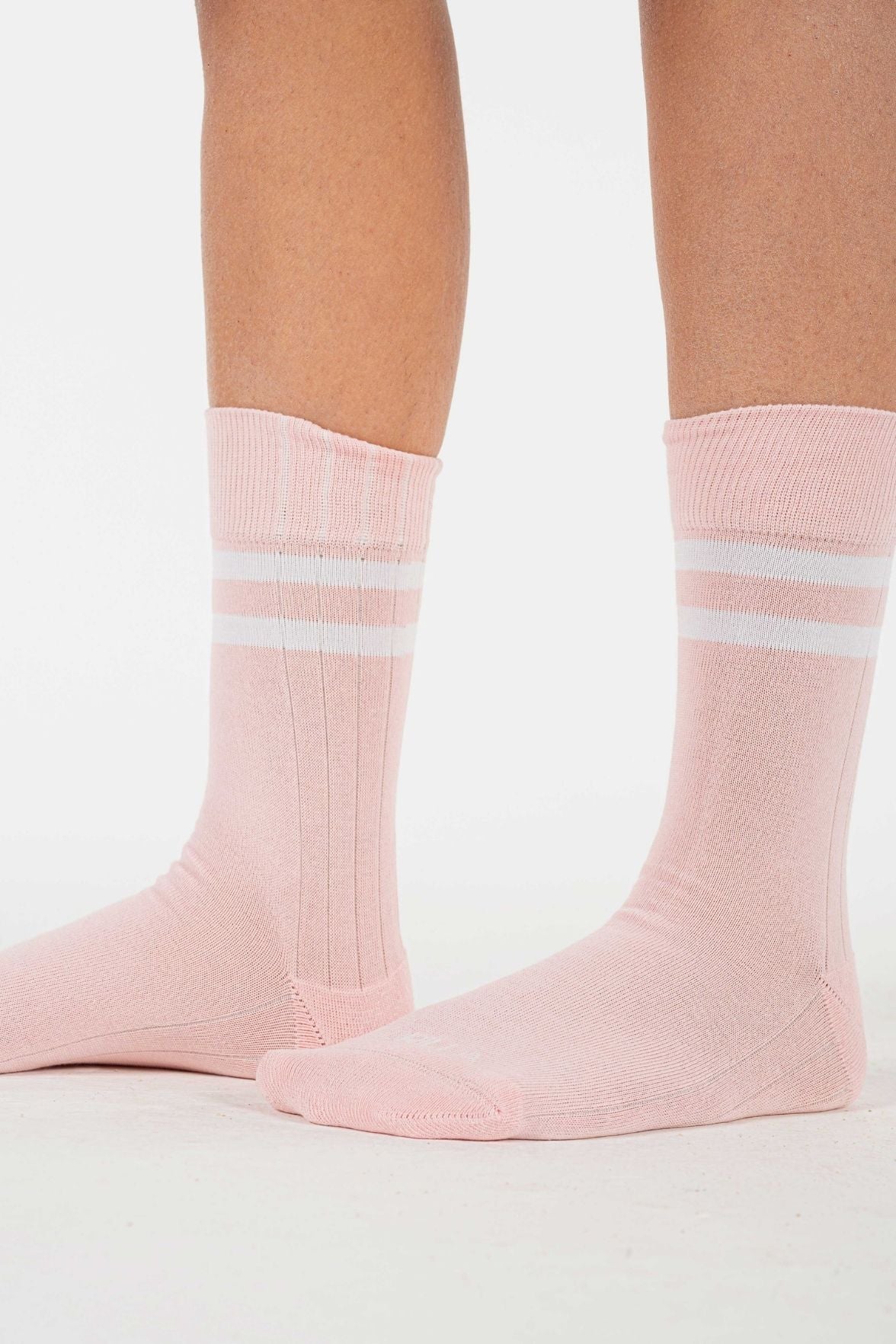 Double Stripe Pink Socks
