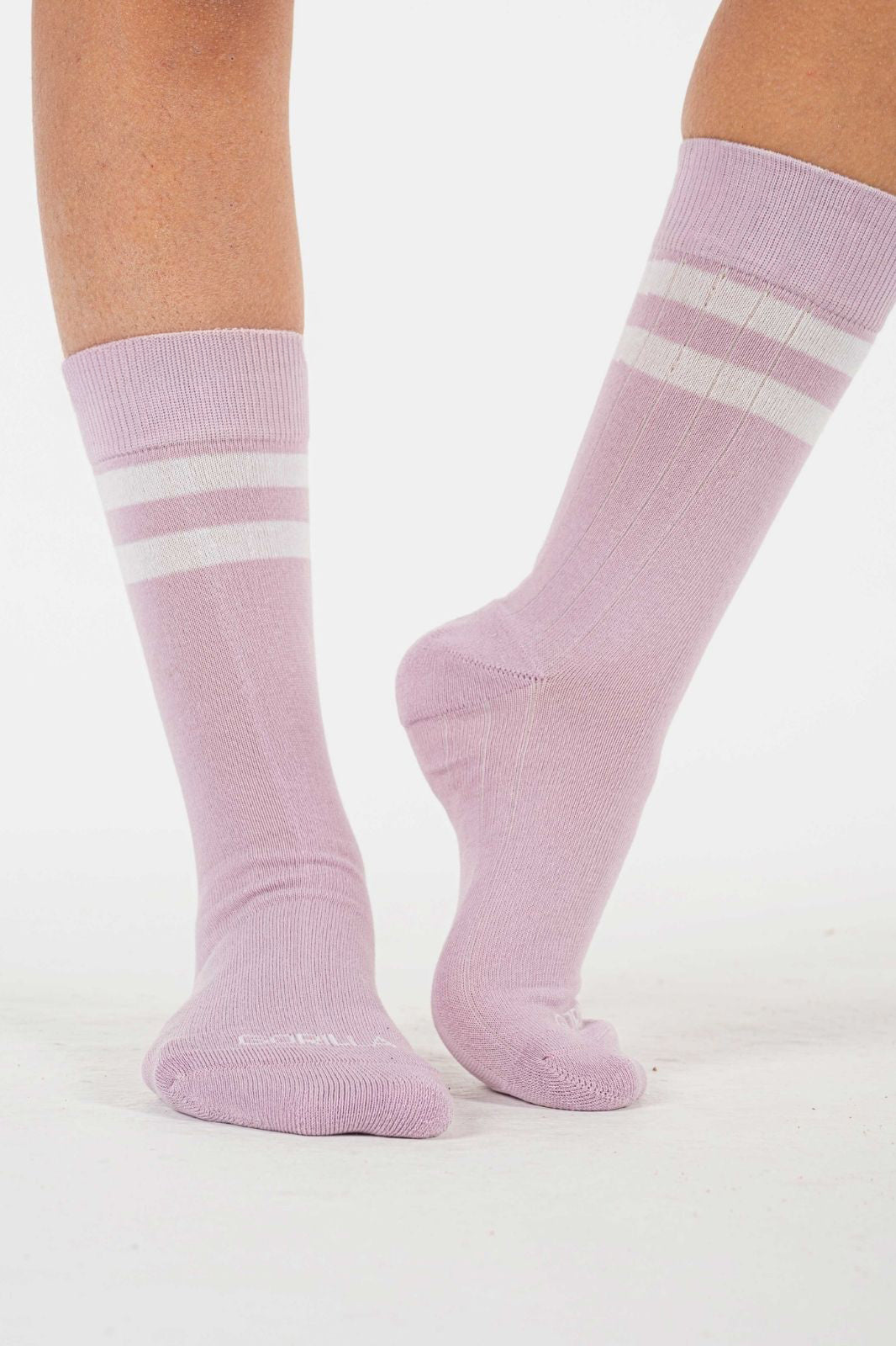 Double Stripe Lavender Socks