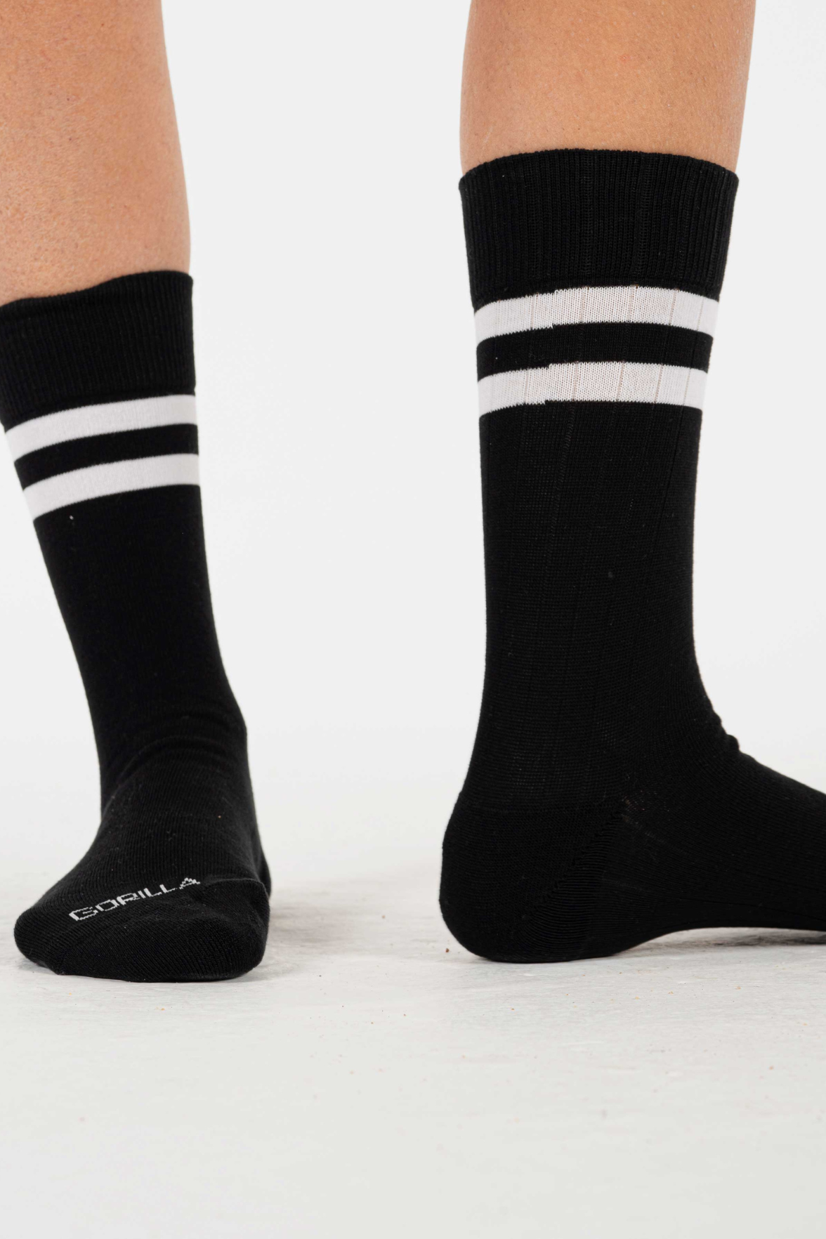 Double Stripe Black Socks