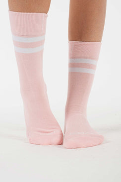 Double Stripe Pink Socks