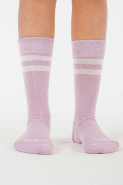 Double Stripe Lavender Socks