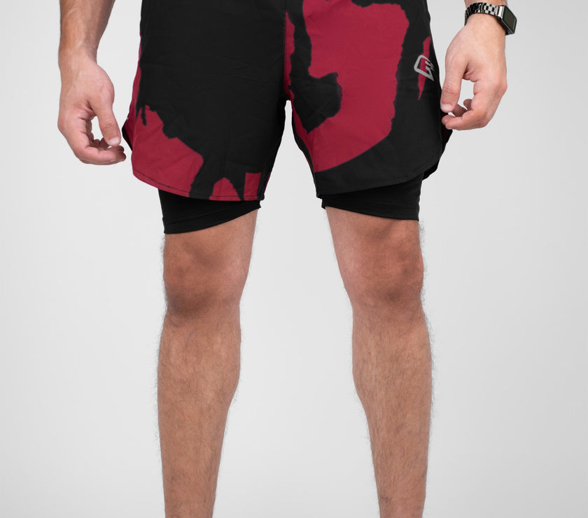 Maroon Shadow Shorts