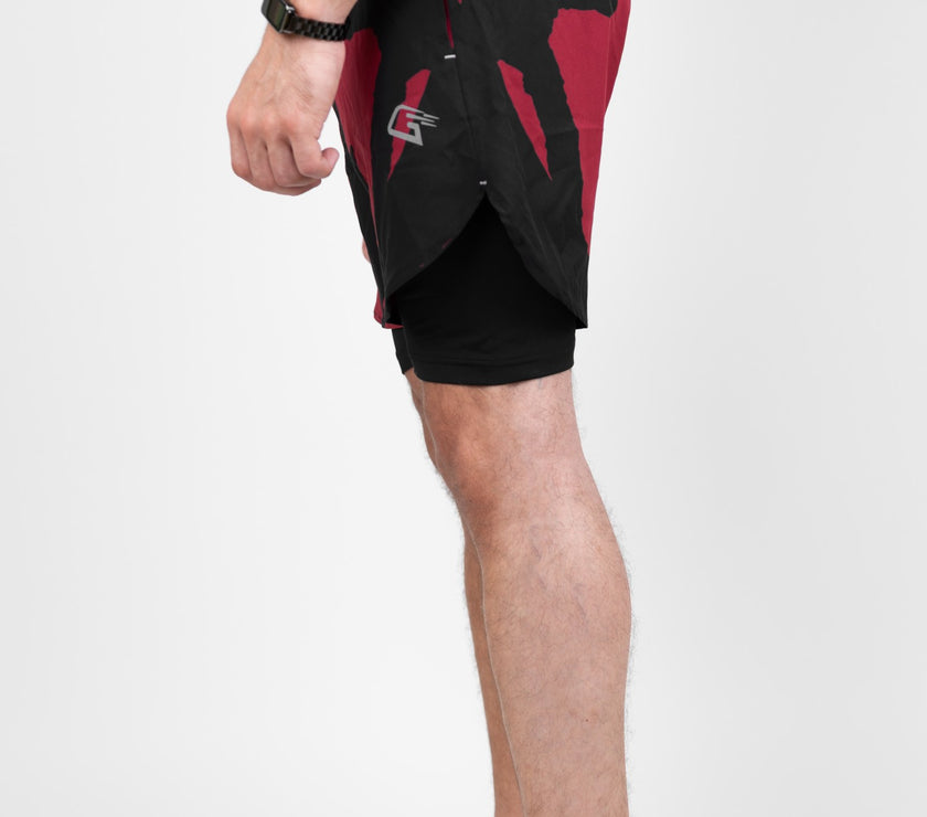 Maroon Shadow Shorts