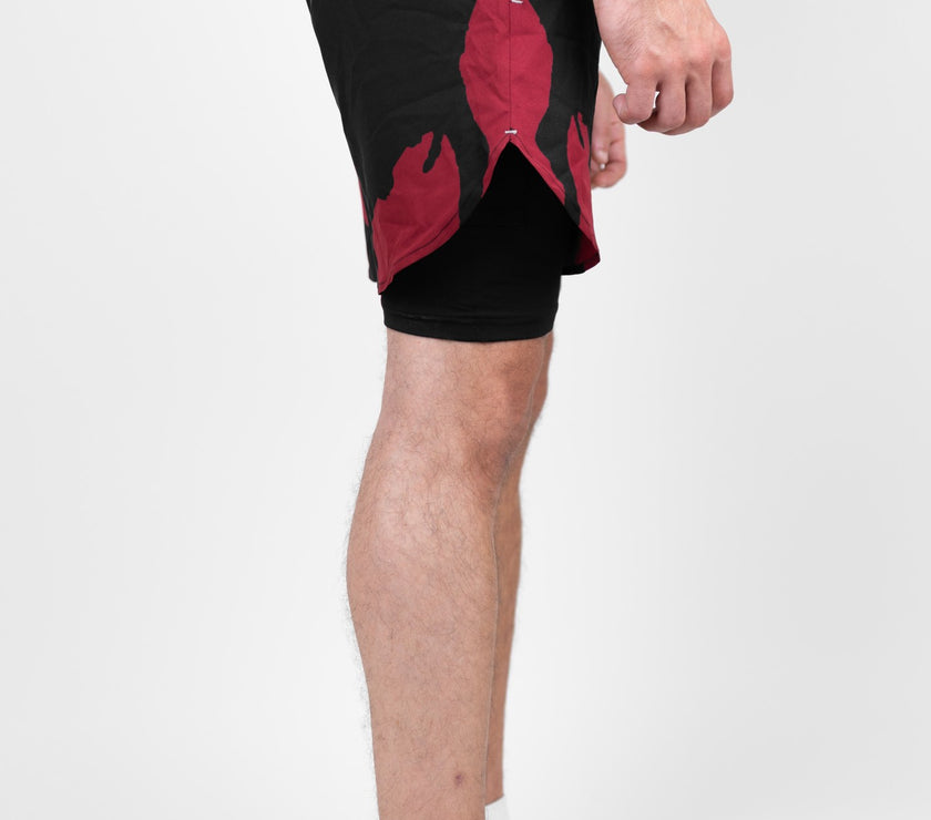 Maroon Shadow Shorts
