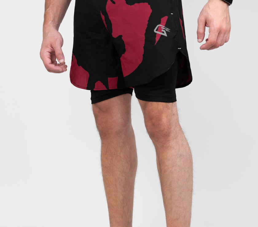 Maroon Shadow Shorts