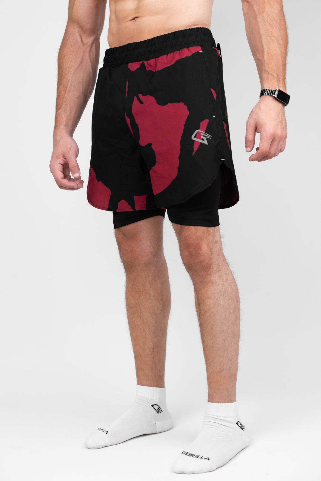 Maroon Shadow Shorts