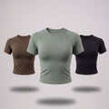 Raw crop Olive, Sage green & Black  3-Pack