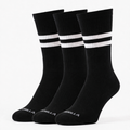Double Stripe Black Socks 3-Pack