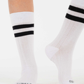 Double Stripe White Socks