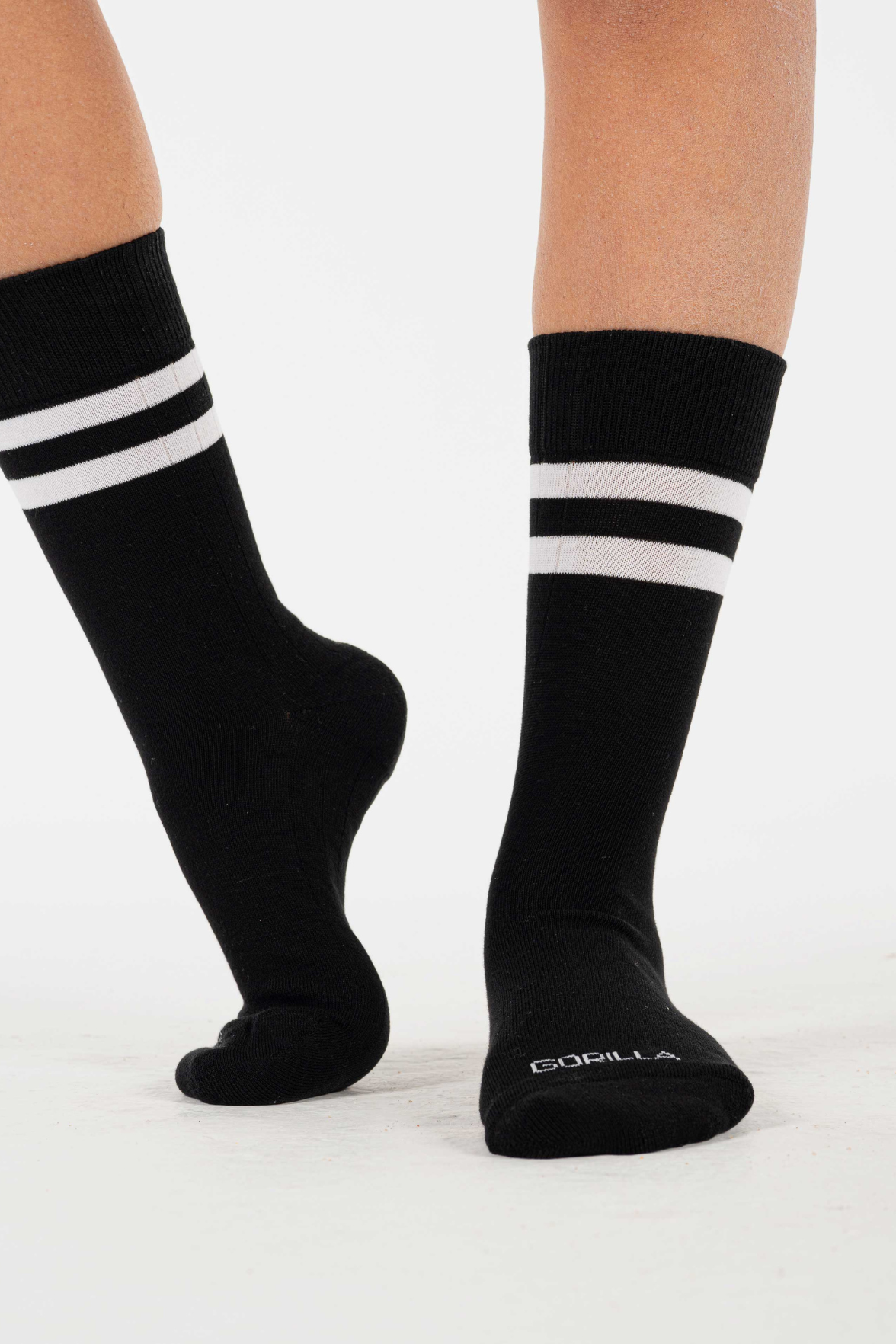 Double Stripe Black Socks