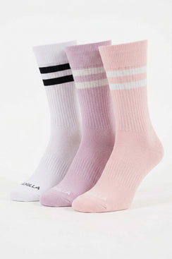 Gorilla Striped  Crew Socks — Pastel 3-Pack