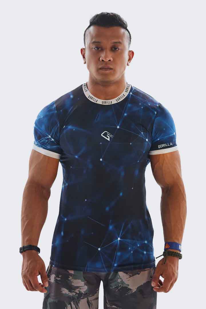 Blue Cosmics Compression T-shirt